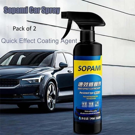 Sopami Quick Car Coating Spray (Pack of 2) – High-Gloss Ceramic Shield & Hydrophobic Water Repellent for Cars & Bikes 🚗✨🛡️