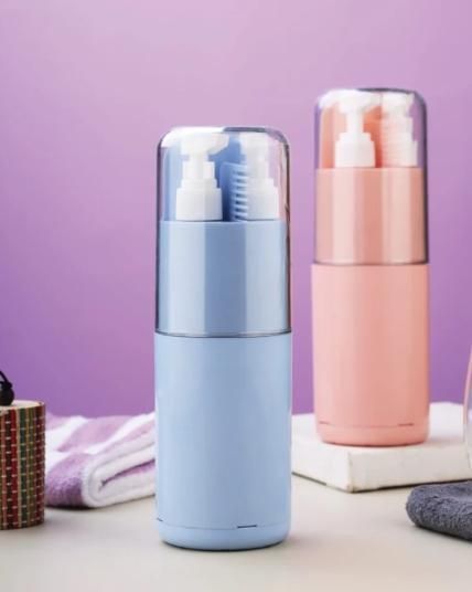 6-in-1 Portable Travel Toiletry Kit – Leak-Proof Dispenser & Grooming Set with Mirror ✈️🧴