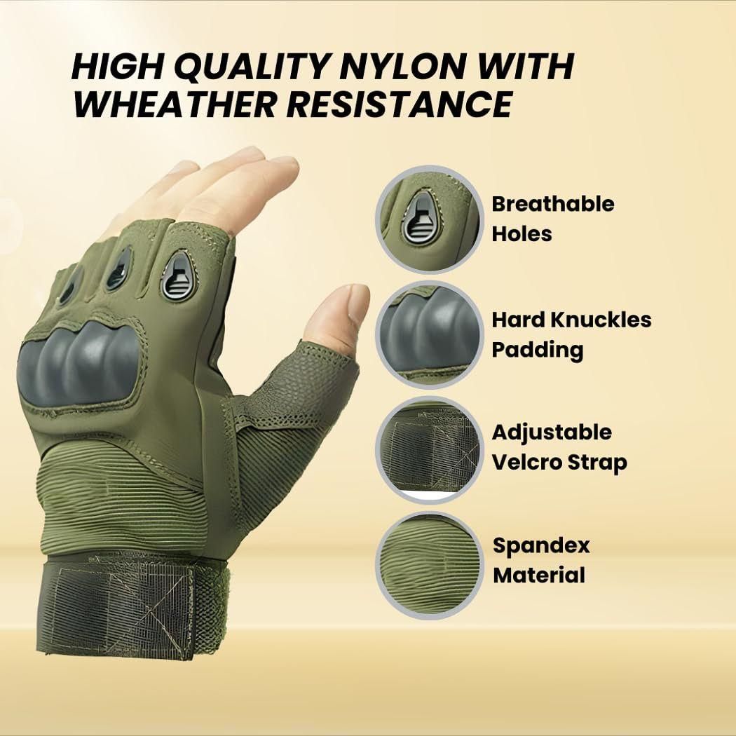 Tactical Half-Finger Motorcycle Gloves – Non-Slip Rubber Knuckle Protection for Biking & Outdoor Adventure 🏍️🧤