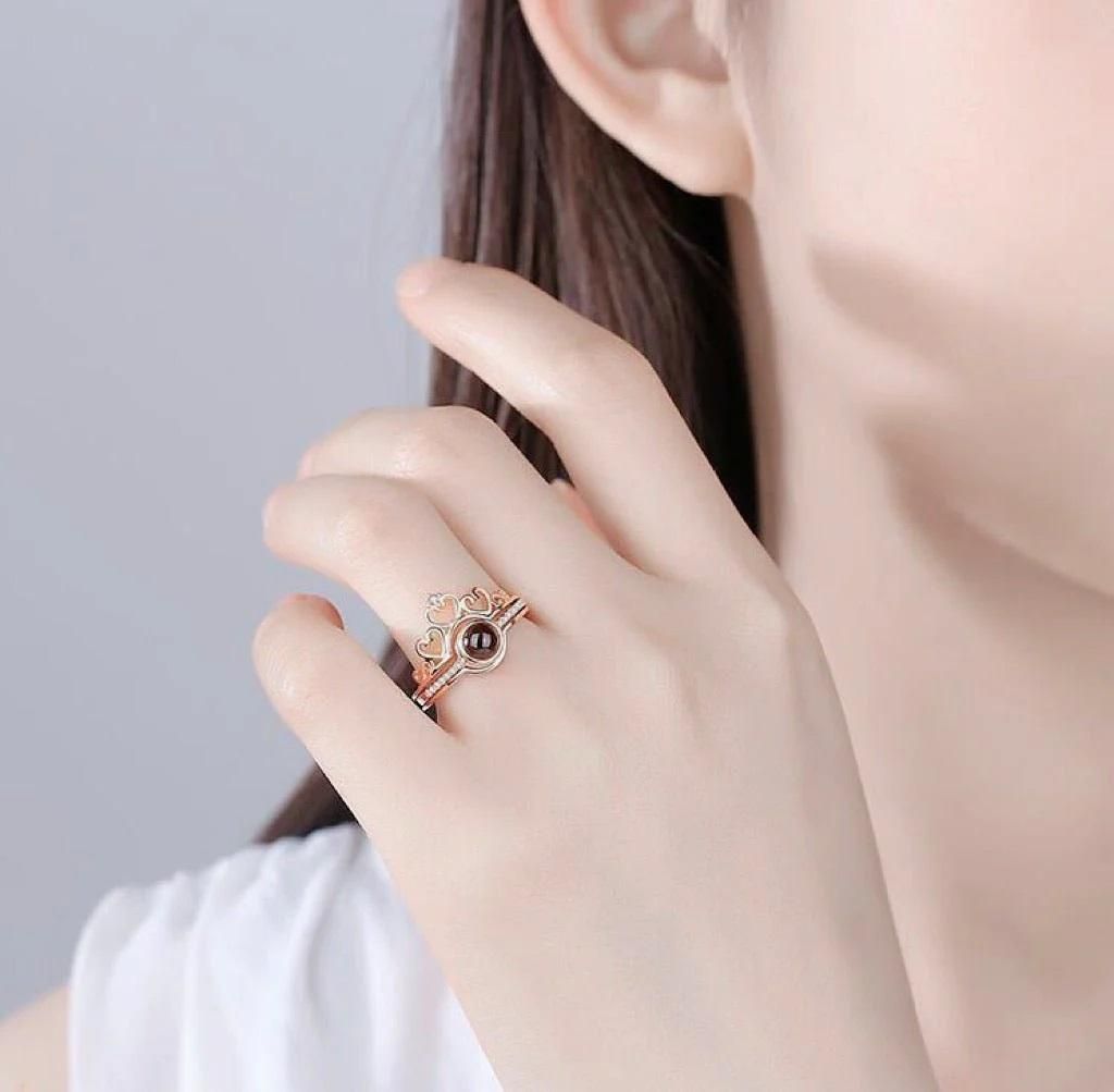 "I Love You" in 100 Languages Projection Ring – Adjustable Romantic Gesture Ring 💍❤️