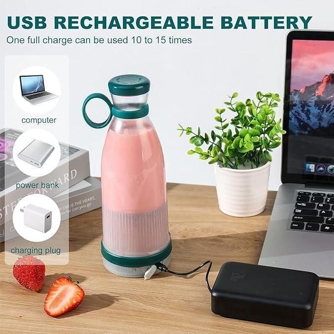 Portable Rechargeable Mini Smoothie Blender – USB Wireless Juicer Bottle for Travel, Gym & Office 🍓🔋🥤