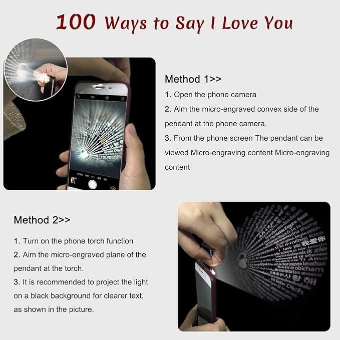 "I Love You" in 100 Languages Projection Ring – Adjustable Romantic Gesture Ring 💍❤️