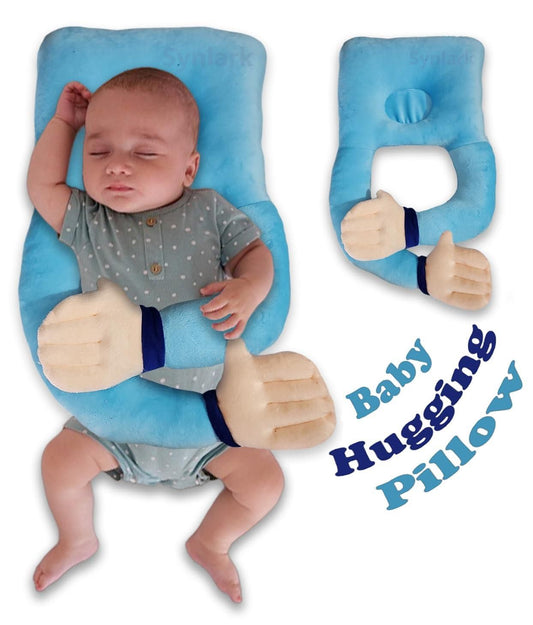 Baby Head-Shaping Hugging Pillow – Soft Microfibre Comfort Cushion for Flat Head Prevention 👶☁️