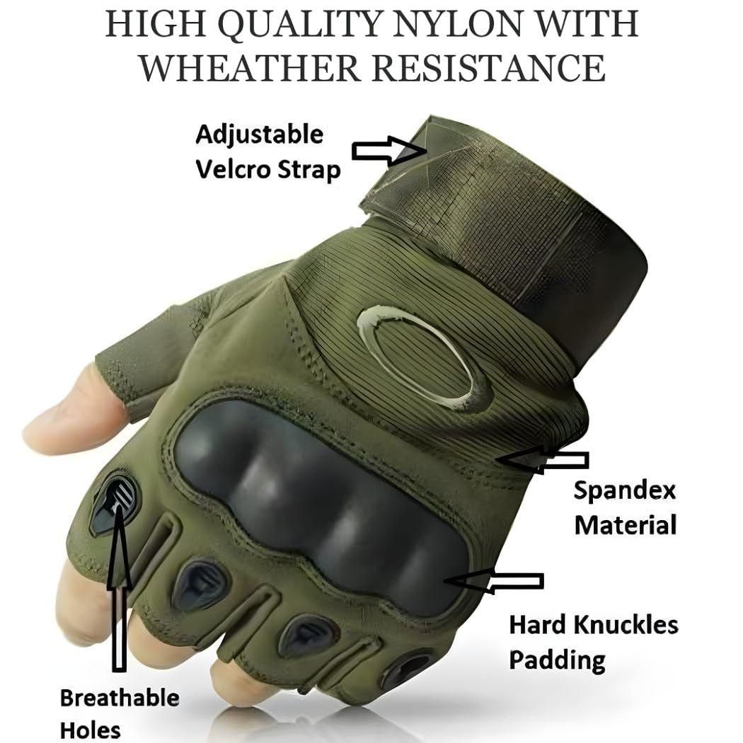 Tactical Half-Finger Motorcycle Gloves – Non-Slip Rubber Knuckle Protection for Biking & Outdoor Adventure 🏍️🧤