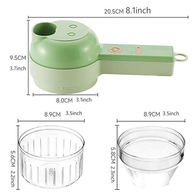 4-in-1 Handheld Electric Vegetable Cutter Set – Wireless Food Processor, Chopper & Cleaning Brush for Kitchen 🔪🥦🧄