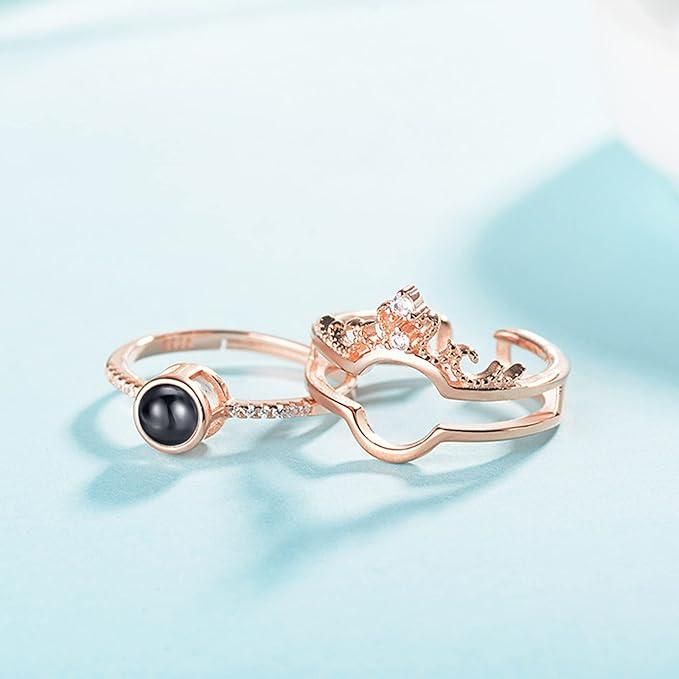 "I Love You" in 100 Languages Projection Ring – Adjustable Romantic Gesture Ring 💍❤️