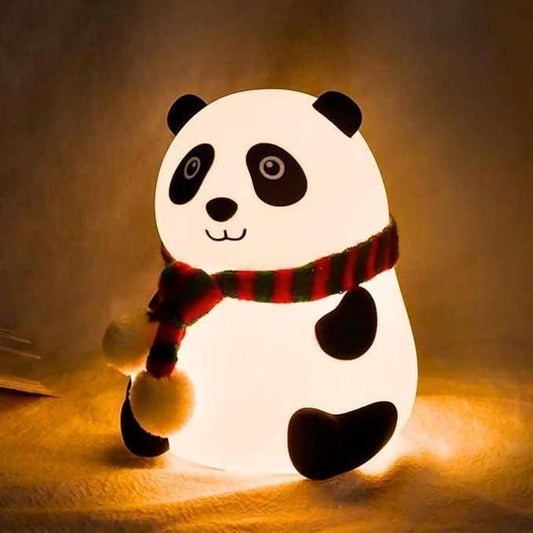 Cute Squishy Panda LED Night Light – 7-Color Touch Sensor Silicone Lamp for Kids 🐼🌈