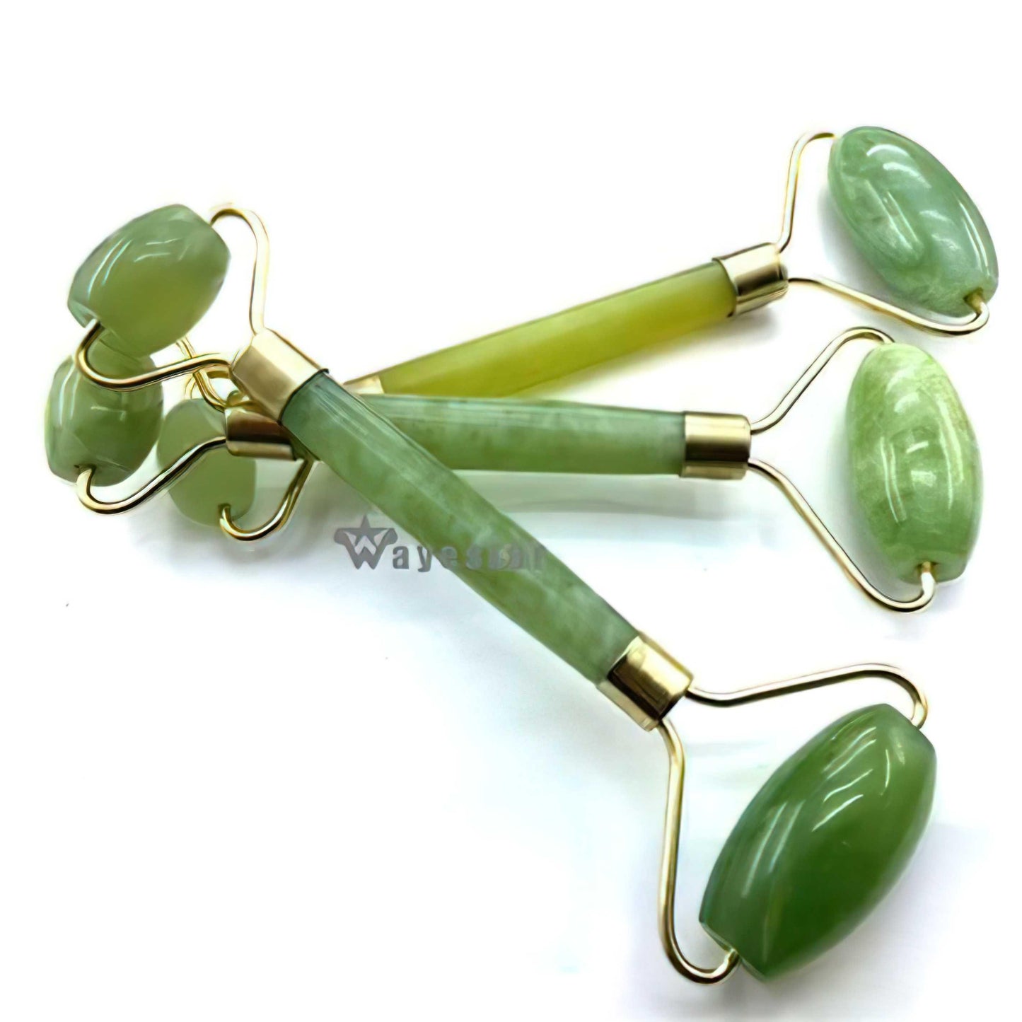 Natural Jade Stone Facial Roller & Massager – Dual-Ended Cooling Tool for Face, Eyes & Neck 💎✨🍃