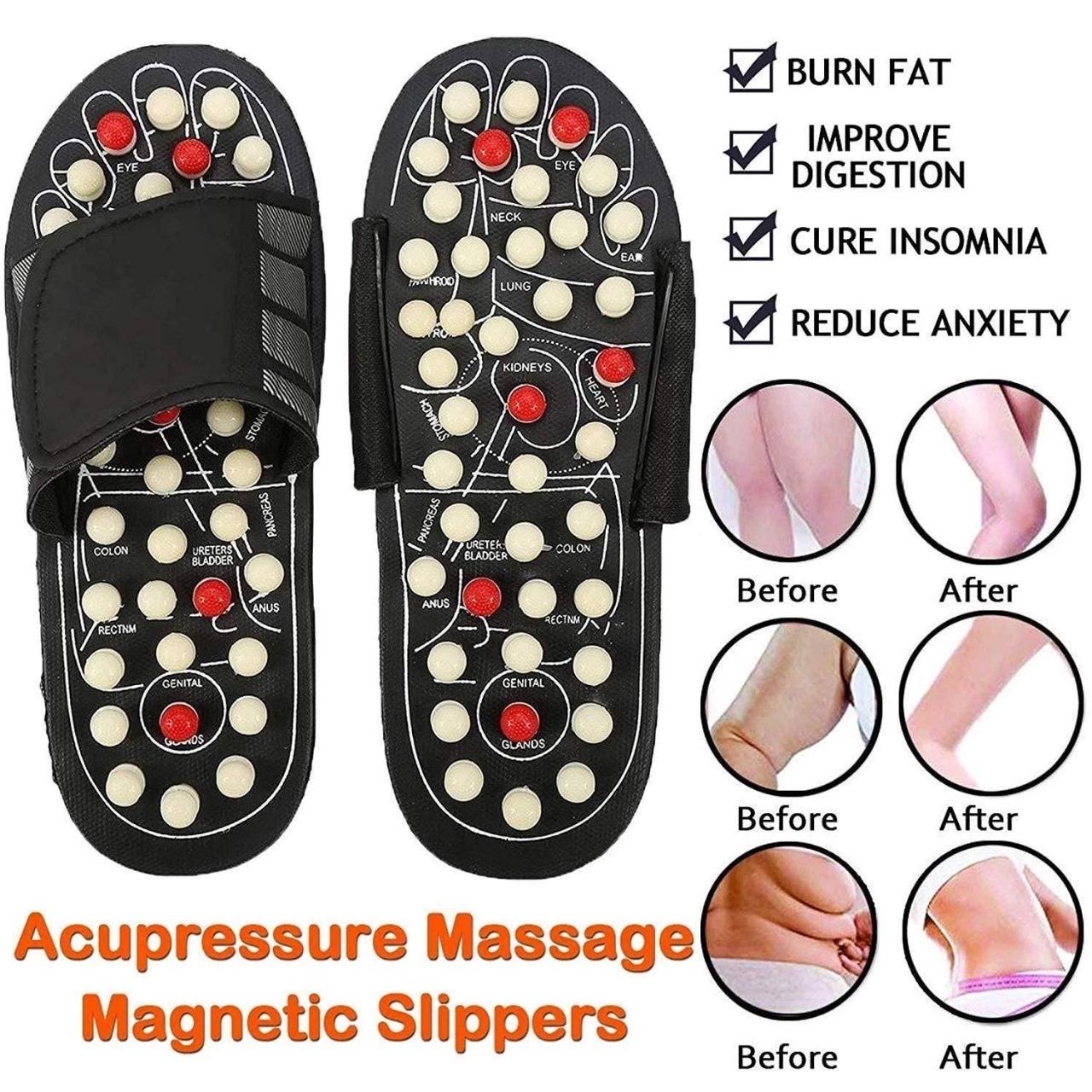 Acupressure & Magnetic Therapy Paduka Slippers – Reflexology Foot Massager for Pain Relief & Circulation 🦶✨