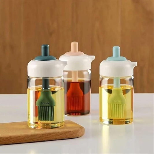 2-in-1 Silicone Oil Dispenser Bottle with Integrated Basting Brush – Precise Pourer for Healthy Cooking & Baking 🍳🖌️