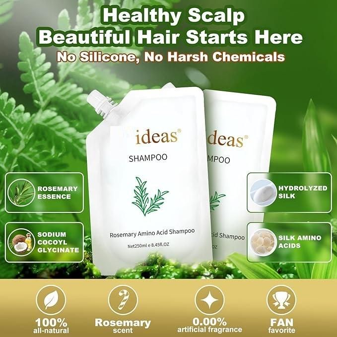 Rosemary & Amino Acid Hair Growth Shampoo (Pack of 2) – Scalp Nourishing & Anti-Hair Fall Cleanser for Men & Women 🌿🚿✨