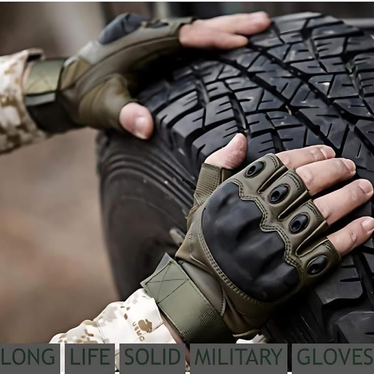 Tactical Half-Finger Motorcycle Gloves – Non-Slip Rubber Knuckle Protection for Biking & Outdoor Adventure 🏍️🧤