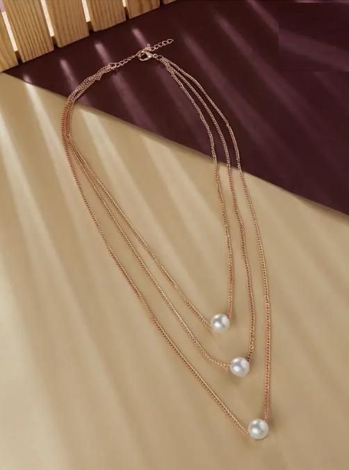 Luxury Gold-Plated Layered Pearl Necklace – Elegant Multi-Strand Statement Jewelry for Party & Western Wear 📿✨🌟