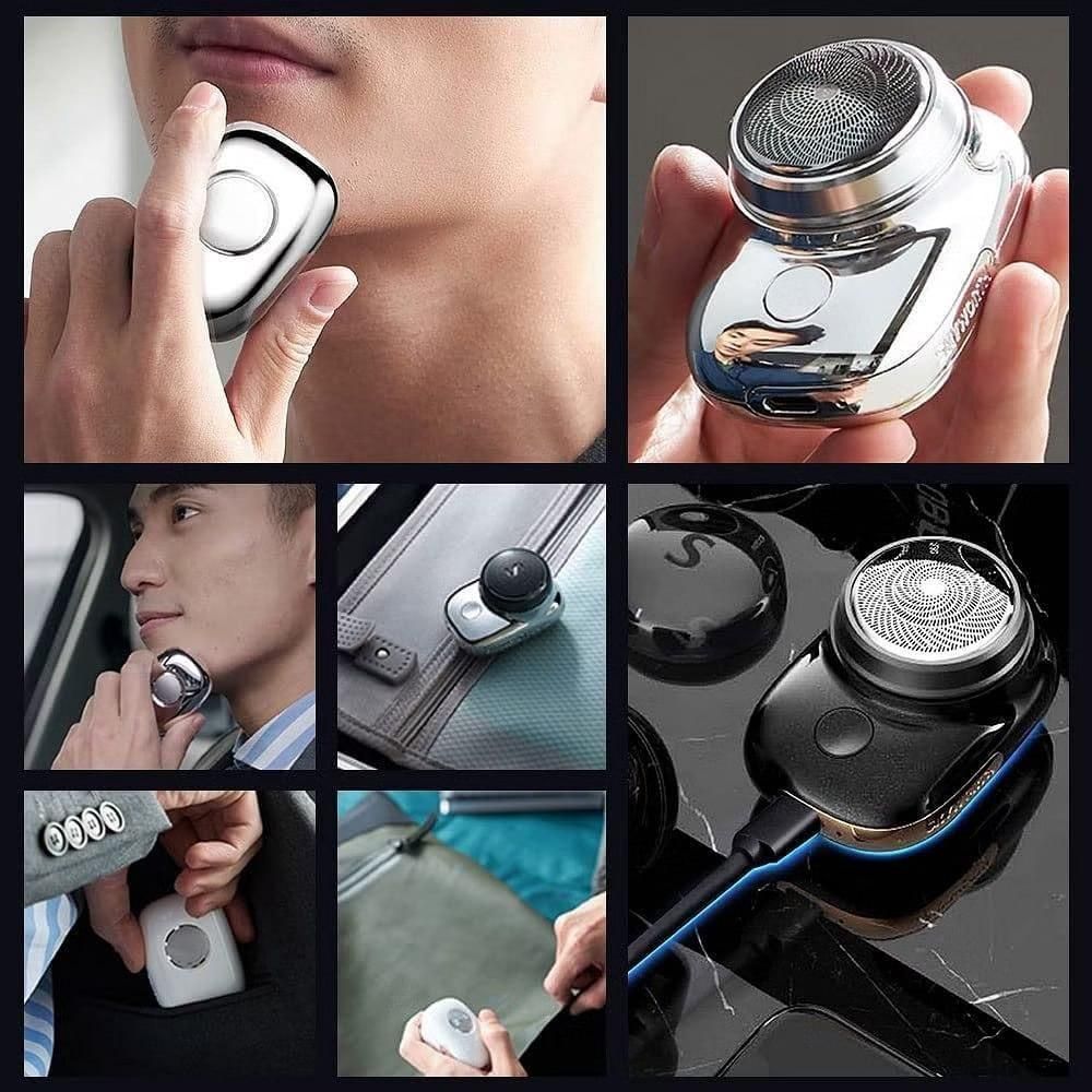 Portable Mini Electric Shaver – Pocket-Sized Rechargeable Cordless Trimmer with Stainless Steel Blades 🧔⚡✈️