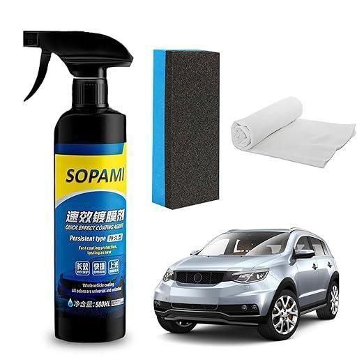 Sopami Quick Car Coating Spray (Pack of 2) – High-Gloss Ceramic Shield & Hydrophobic Water Repellent for Cars & Bikes 🚗✨🛡️