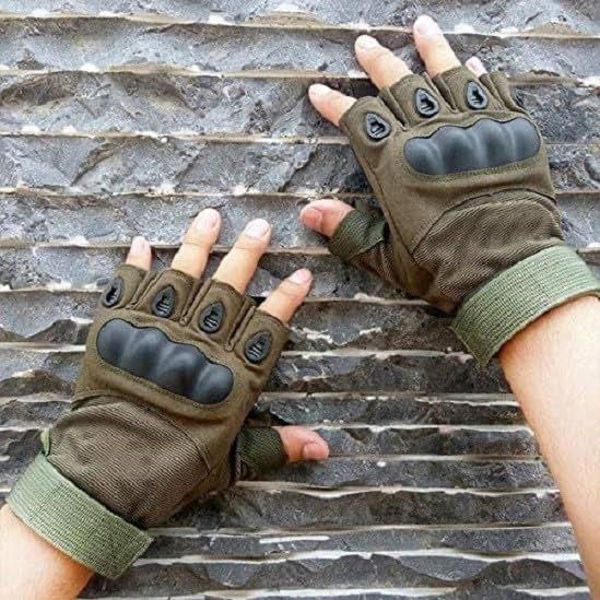 Tactical Half-Finger Motorcycle Gloves – Non-Slip Rubber Knuckle Protection for Biking & Outdoor Adventure 🏍️🧤